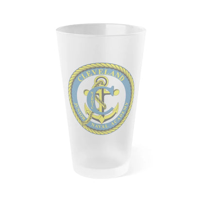 Cleveland Junior Naval Academy (U.S. Navy) Frosted Pint Glass 16oz-Go Mug Yourself