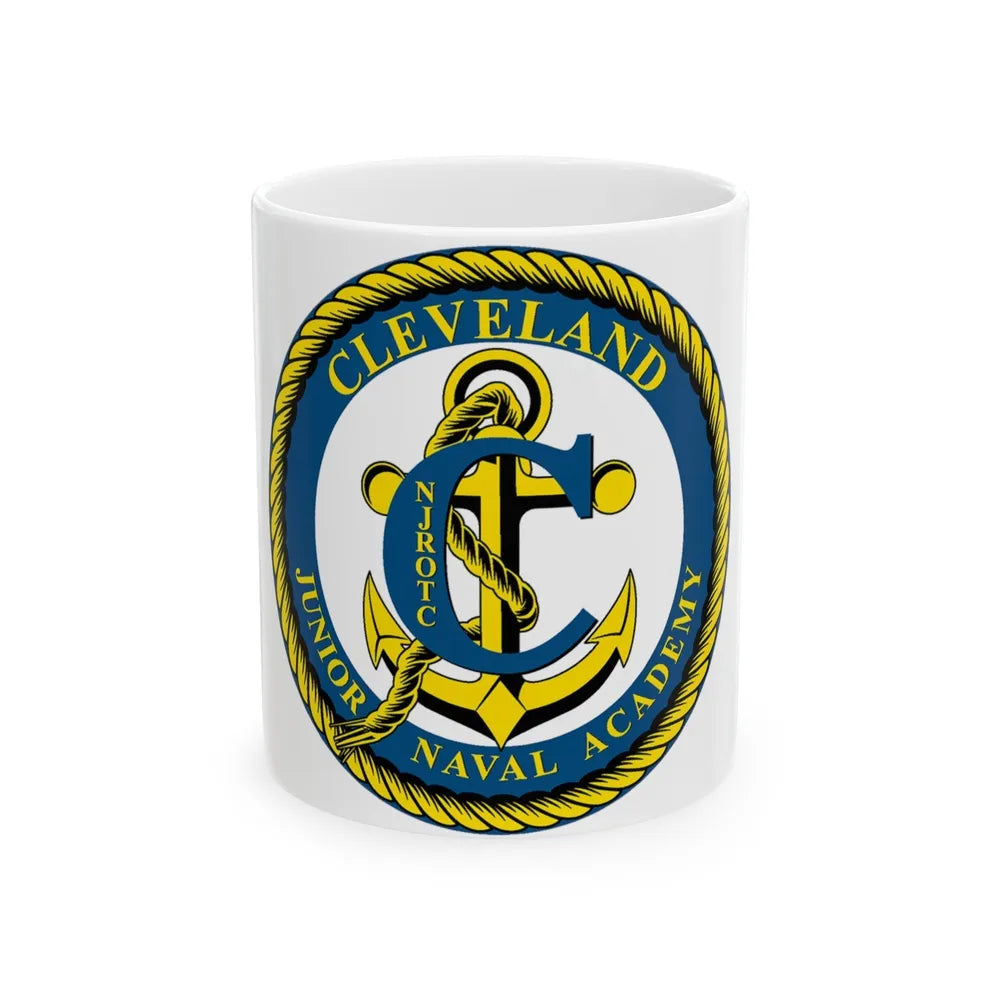 Cleveland Junior Naval Academy (U.S. Navy) White Coffee Mug-11oz-Go Mug Yourself