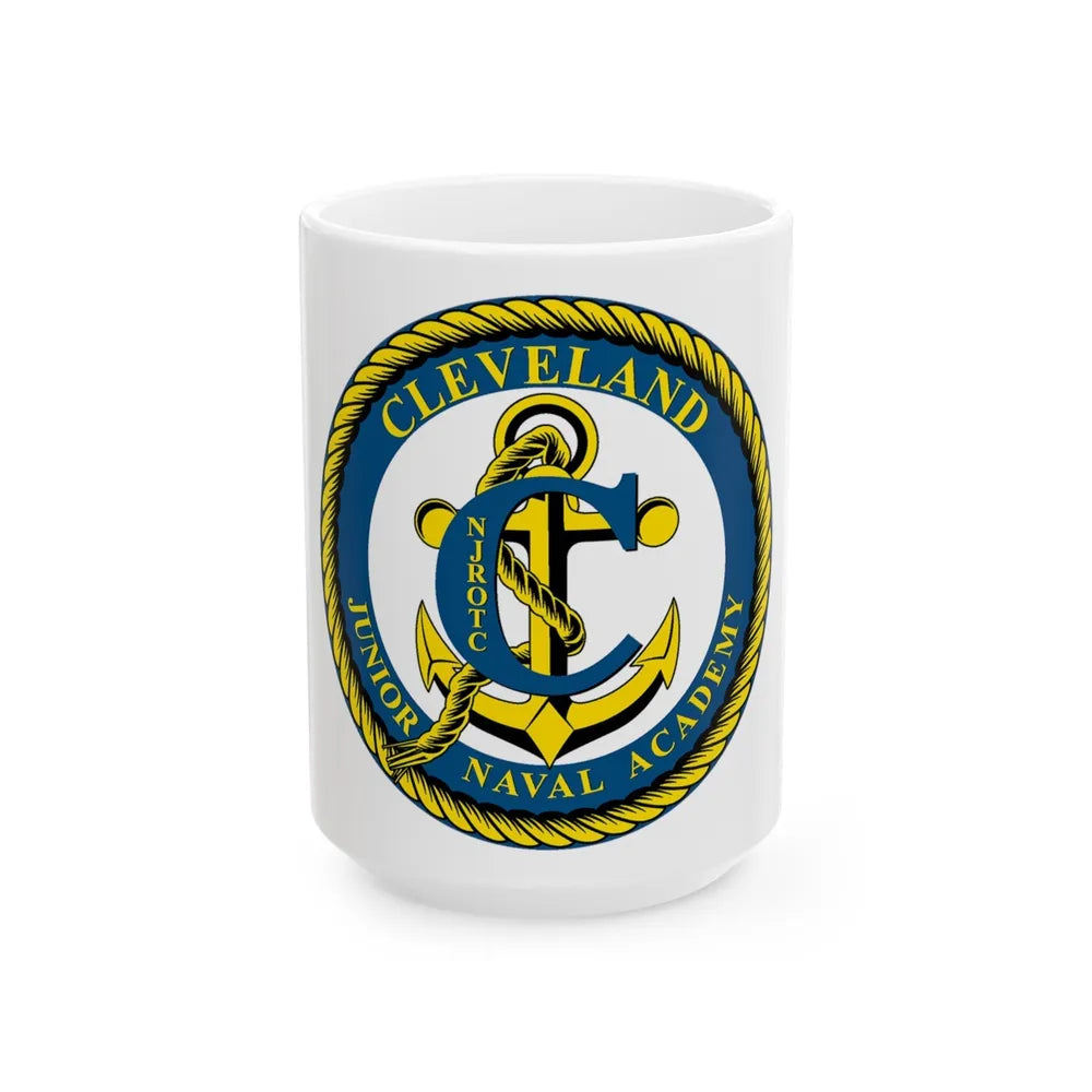 Cleveland Junior Naval Academy (U.S. Navy) White Coffee Mug-15oz-Go Mug Yourself