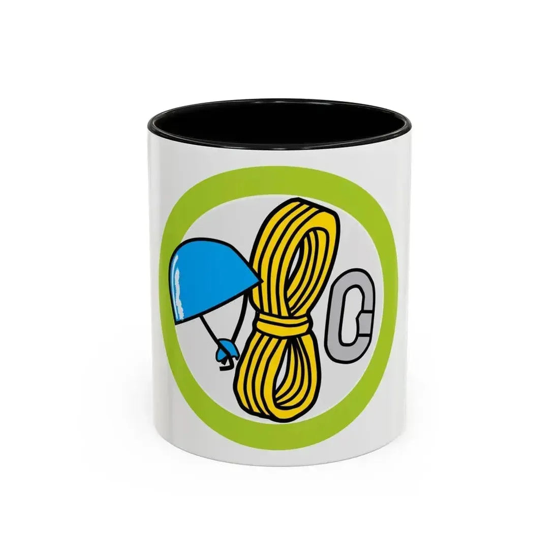 Climbing (Boy Scout Merit Badge) Accent Coffee Mug 11oz Black - Go Mug Yourself
