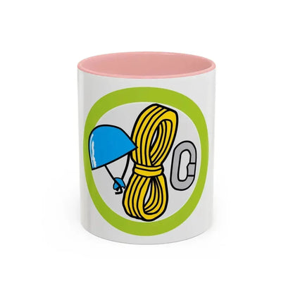 Climbing (Boy Scout Merit Badge) Accent Coffee Mug 11oz Pink - Go Mug Yourself