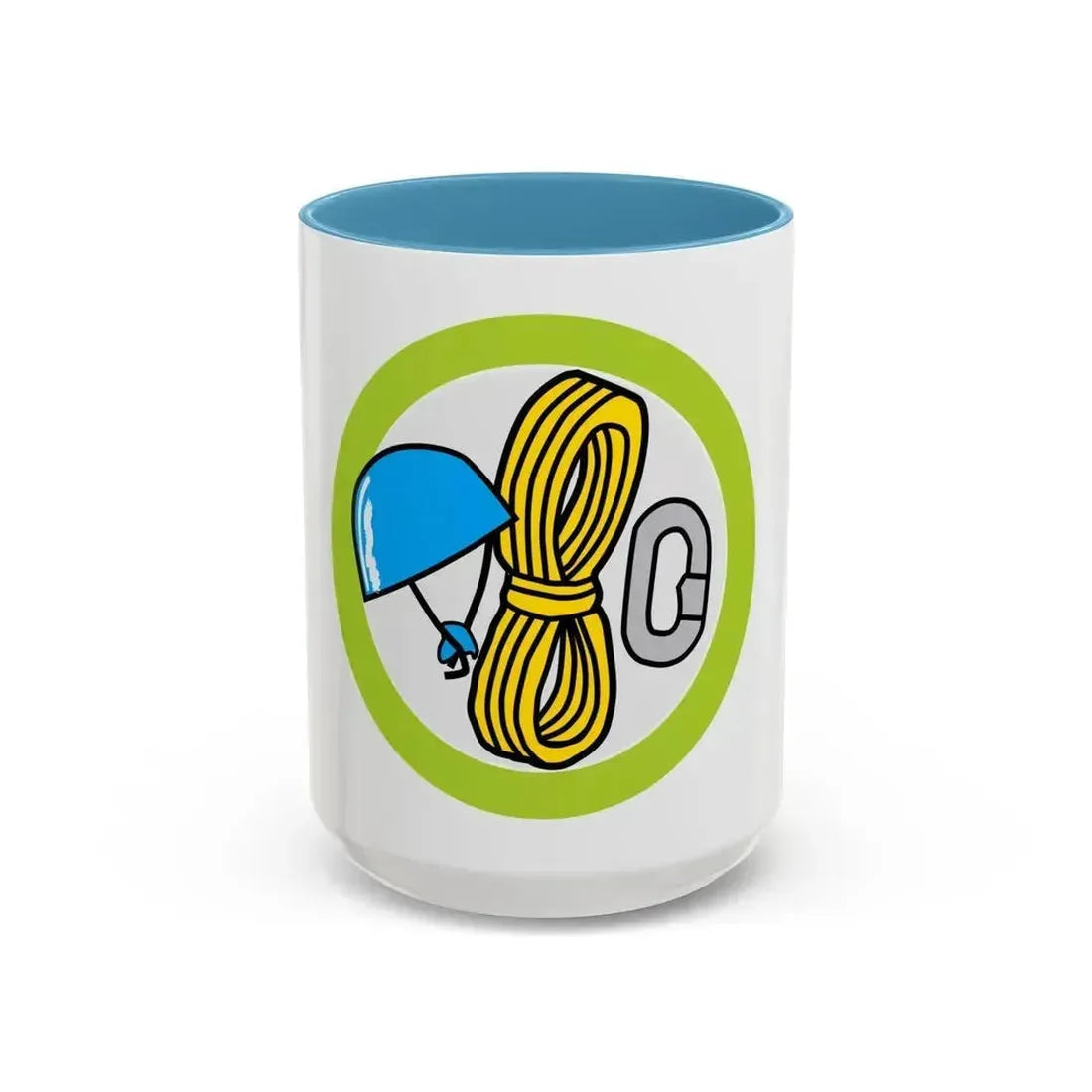 Climbing (Boy Scout Merit Badge) Accent Coffee Mug 15oz Light Blue - Go Mug Yourself