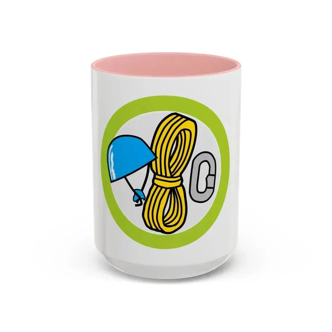 Climbing (Boy Scout Merit Badge) Accent Coffee Mug 15oz Pink - Go Mug Yourself