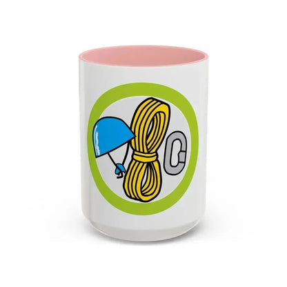Climbing (Boy Scout Merit Badge) Accent Coffee Mug 15oz Pink - Go Mug Yourself