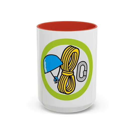 Climbing (Boy Scout Merit Badge) Accent Coffee Mug 15oz Red - Go Mug Yourself