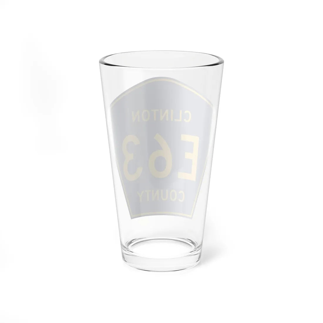 Clinton County Route E63 IA (Iowa) (Road Sign) Pint Glass 16oz - Go Mug Yourself