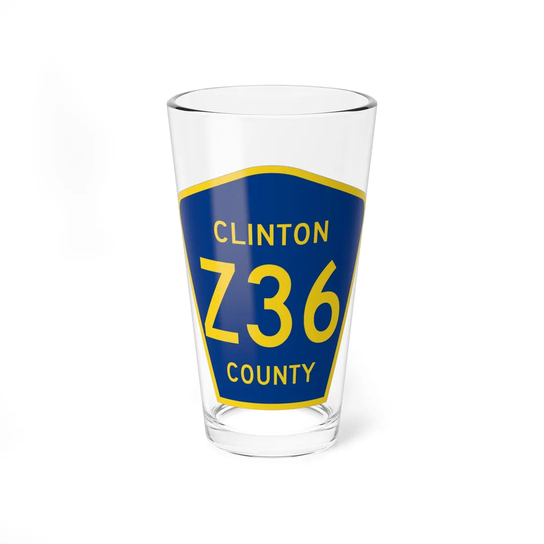 Clinton County Z36 (Iowa) (Road Sign) Pint Glass 16oz 16oz - Go Mug Yourself
