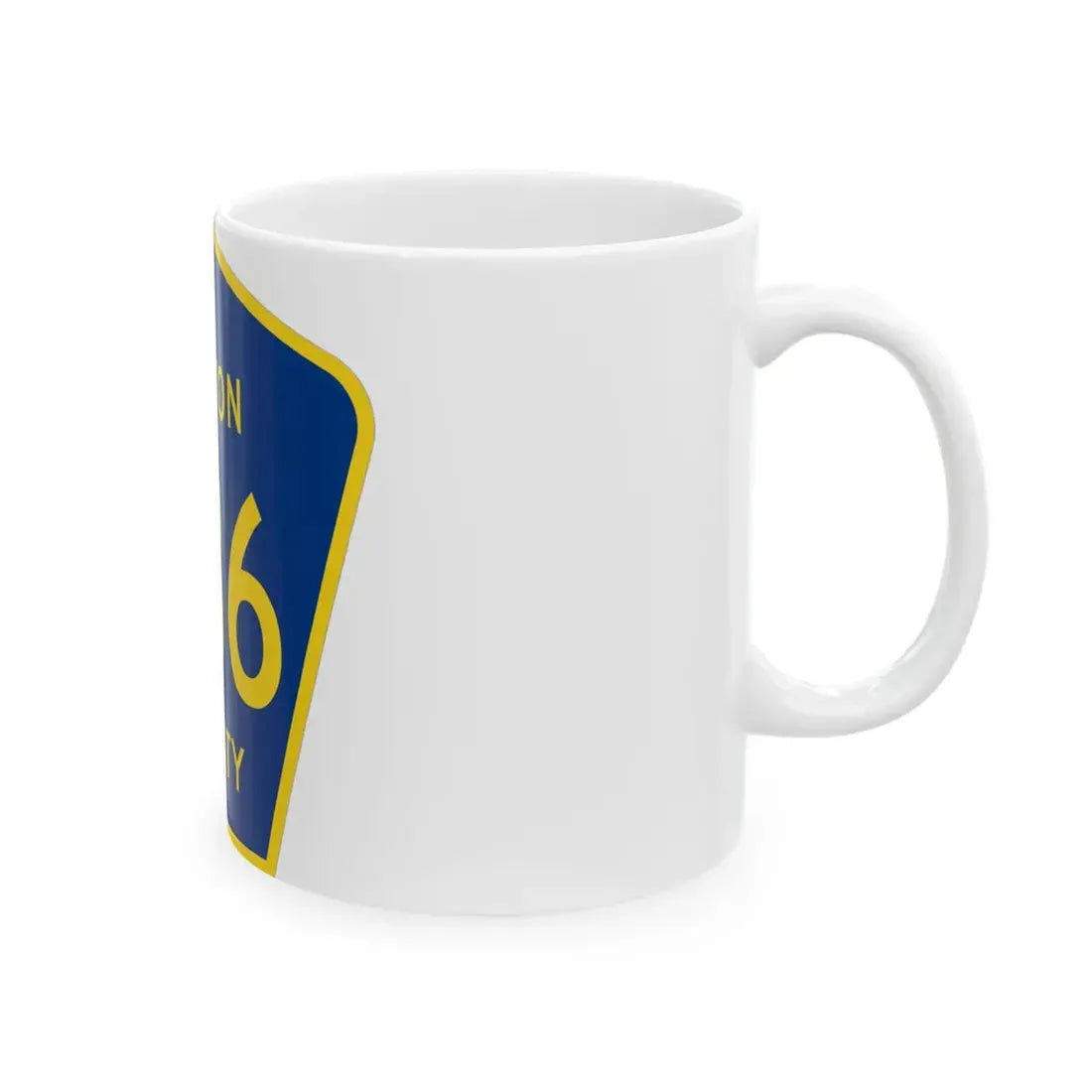 Clinton County Z36 (Iowa) (Road Sign) White Coffee Mug - Go Mug Yourself