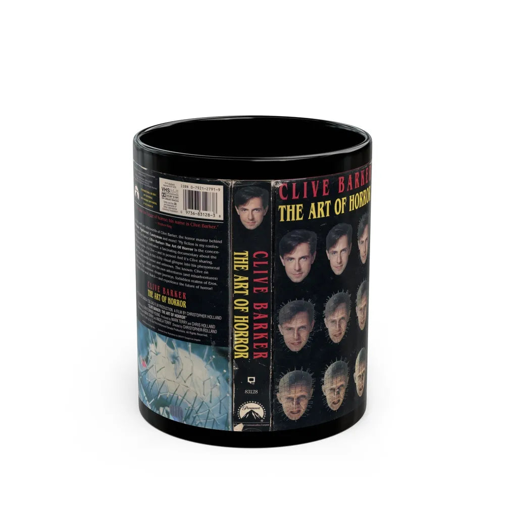 CLIVE BARKER THE ART OF HORROR (VHS COVER) - Black Coffee Mug-11oz-Go Mug Yourself