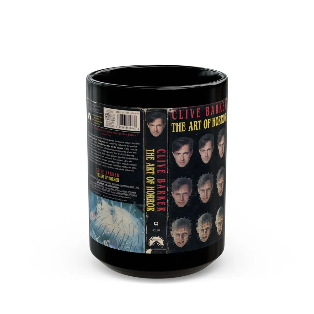 CLIVE BARKER THE ART OF HORROR (VHS COVER) - Black Coffee Mug-15oz-Go Mug Yourself