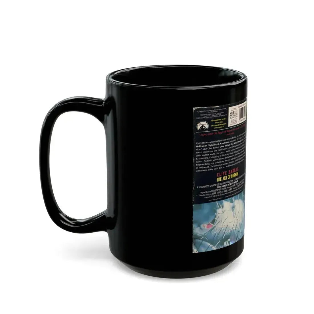 CLIVE BARKER THE ART OF HORROR (VHS COVER) - Black Coffee Mug - Go Mug Yourself
