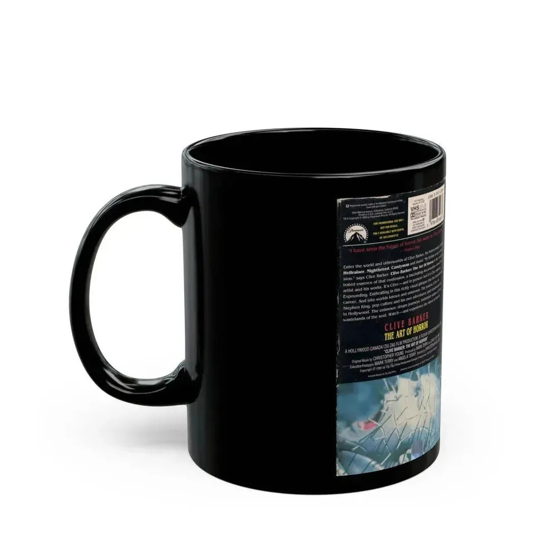 CLIVE BARKER THE ART OF HORROR (VHS COVER) - Black Coffee Mug - Go Mug Yourself