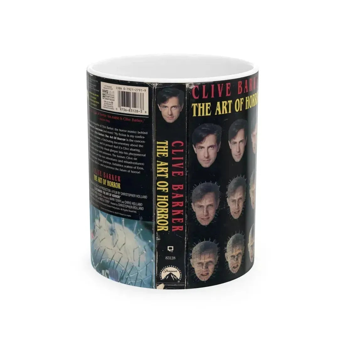 CLIVE BARKER THE ART OF HORROR (VHS COVER) - White Coffee Mug 11oz - Go Mug Yourself