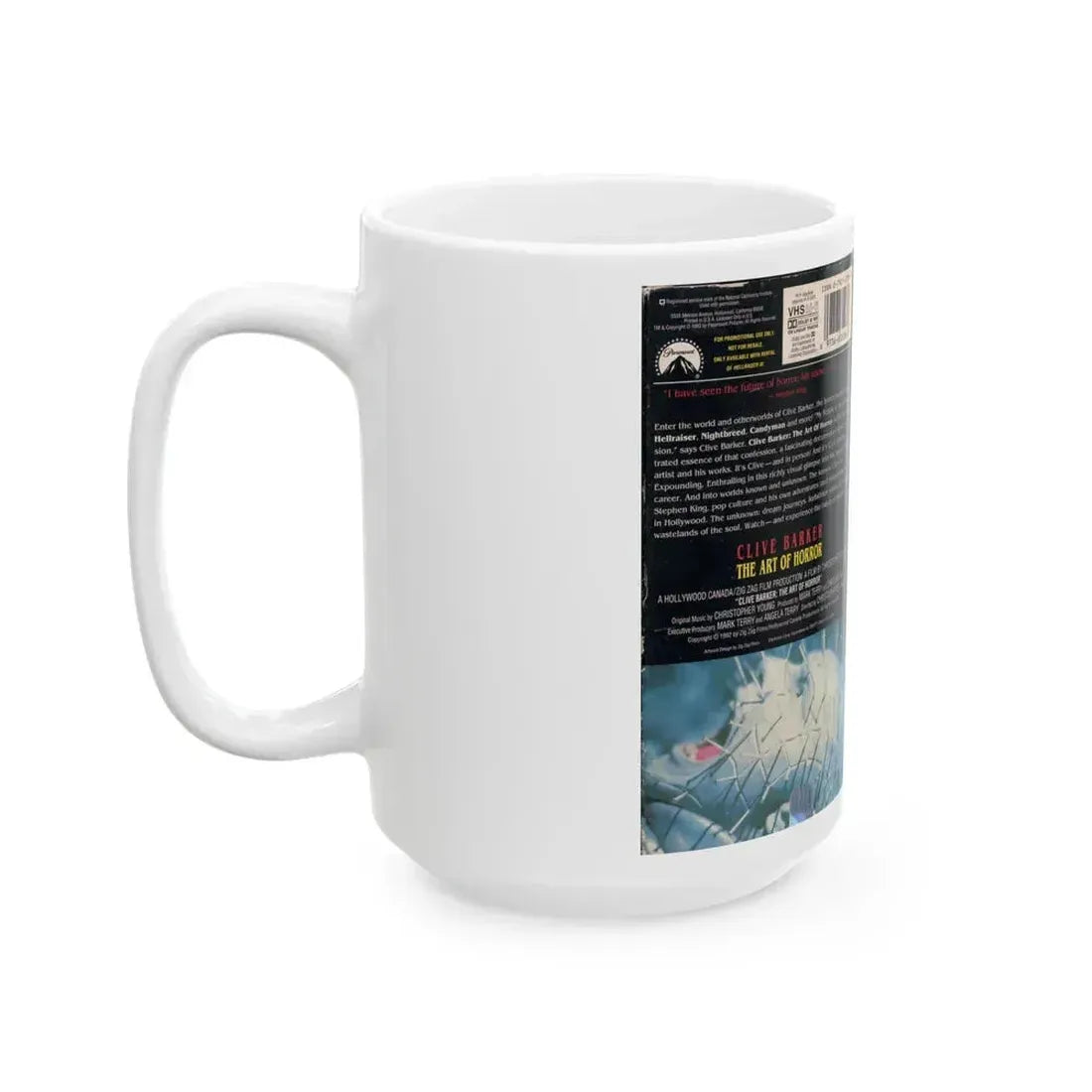 CLIVE BARKER THE ART OF HORROR (VHS COVER) - White Coffee Mug - Go Mug Yourself
