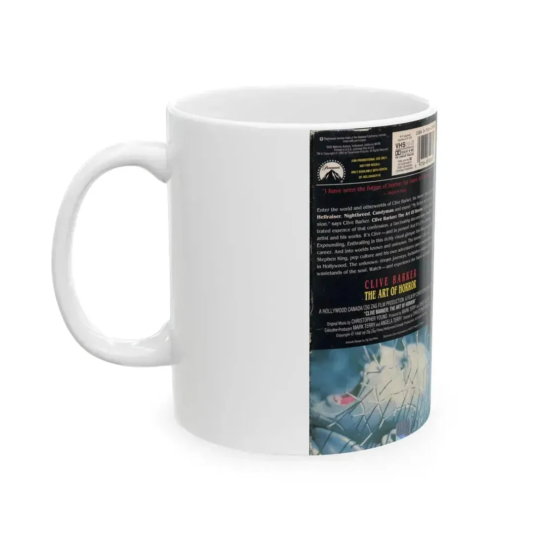 CLIVE BARKER THE ART OF HORROR (VHS COVER) - White Coffee Mug - Go Mug Yourself