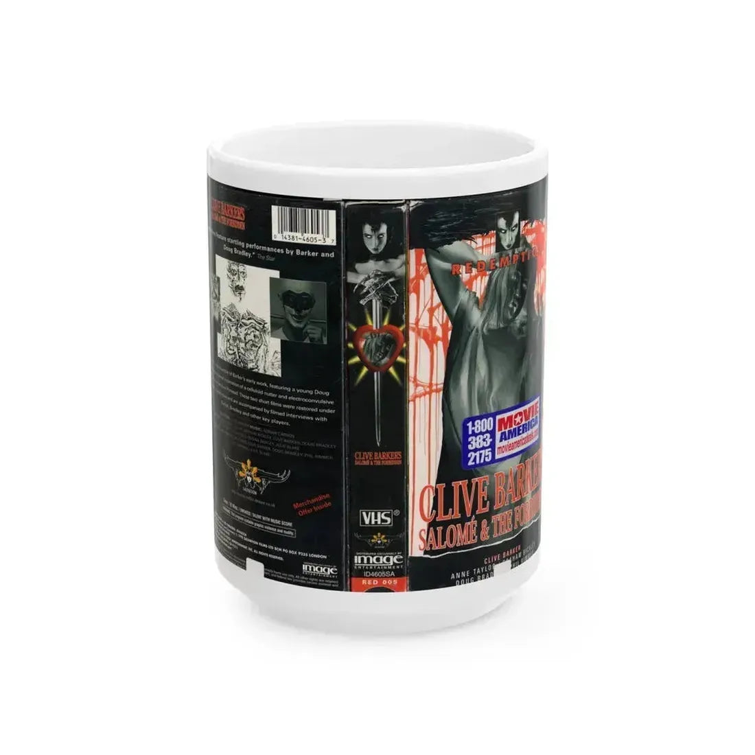 CLIVE BARKERS SALOME AND THE FORBIDDEN (VHS COVER) - White Coffee Mug 15oz - Go Mug Yourself