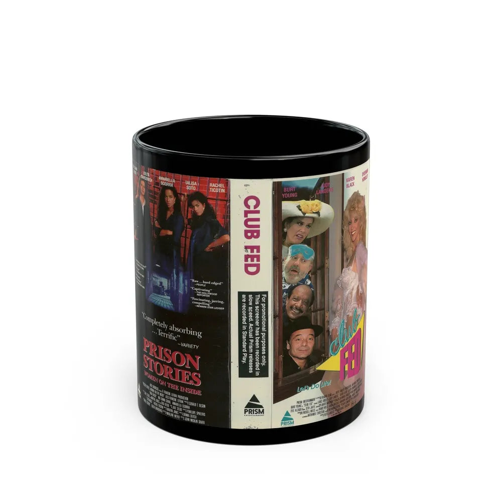 CLUB FED AND PRISON STORIES (VHS COVER) - Black Coffee Mug-11oz-Go Mug Yourself