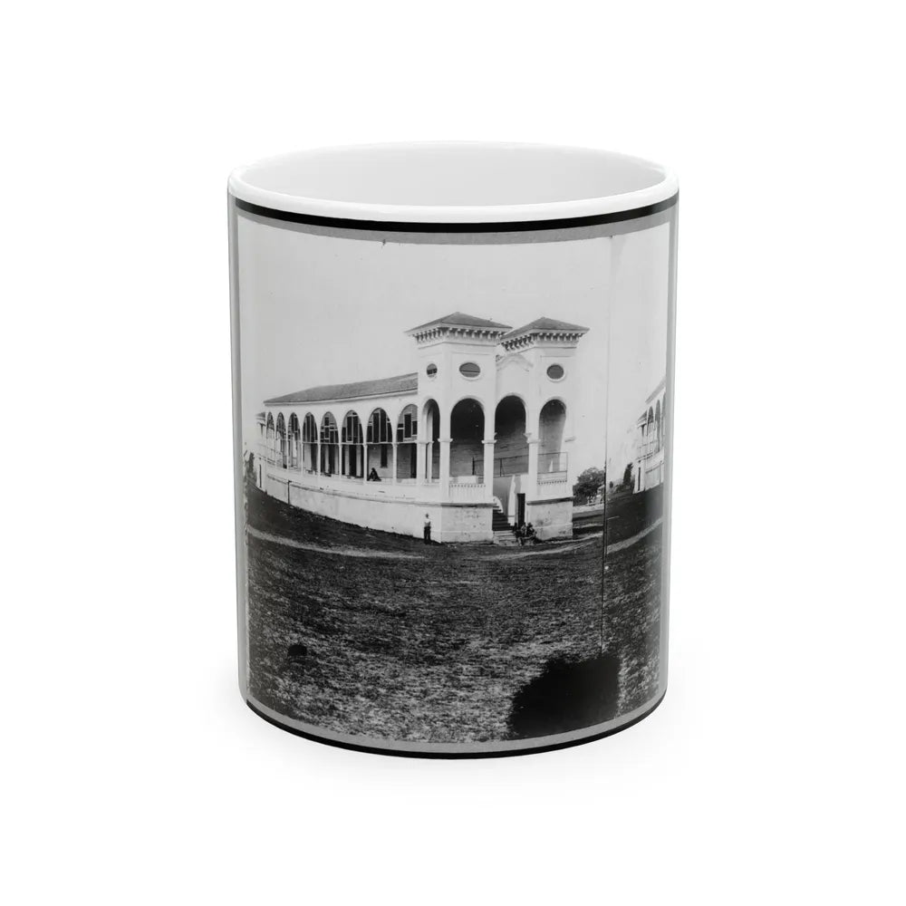 Club House Race Course, Where Federal Officers Were Confined, Charleston, S.C., April 1865 (U.S. Civil War) White Coffee Mug-11oz-Go Mug Yourself