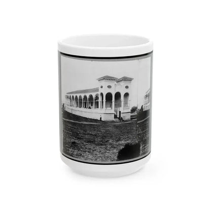 Club House Race Course, Where Federal Officers Were Confined, Charleston, S.C., April 1865 (U.S. Civil War) White Coffee Mug 15oz - Go Mug Yourself