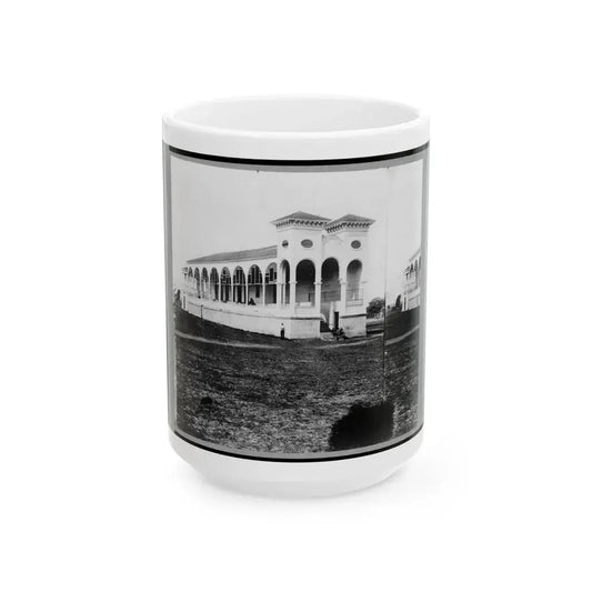 Club House Race Course, Where Federal Officers Were Confined, Charleston, S.C., April 1865 (U.S. Civil War) White Coffee Mug 15oz - Go Mug Yourself