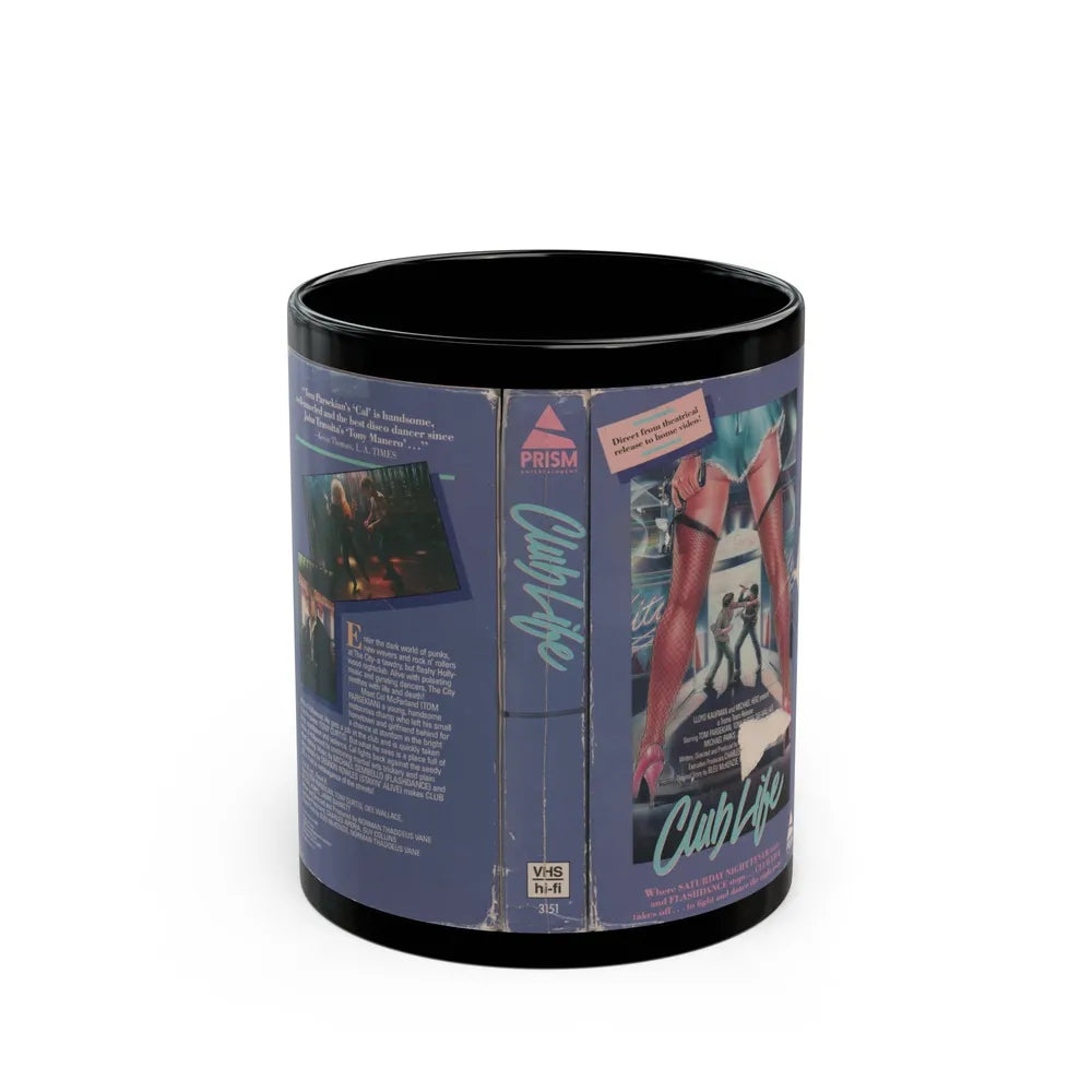 CLUB LIFE (VHS COVER) - Black Coffee Mug-11oz-Go Mug Yourself