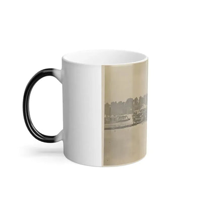 Cluster of Supply Boats at a Pontoon Bridge (U.S. Civil War) Color Changing Coffee Mug 11oz - Go Mug Yourself