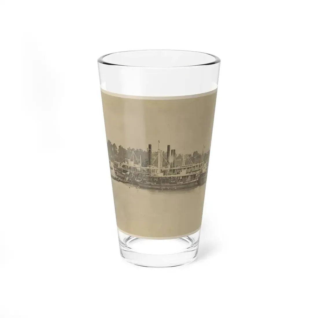 Cluster Of Supply Boats At A Pontoon Bridge (U.S. Civil War) Pint Glass 16oz 16oz - Go Mug Yourself