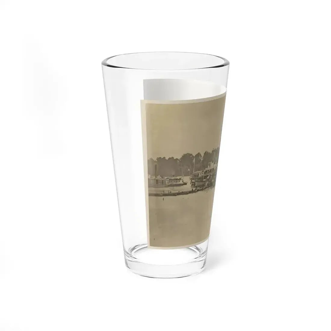Cluster Of Supply Boats At A Pontoon Bridge (U.S. Civil War) Pint Glass 16oz - Go Mug Yourself