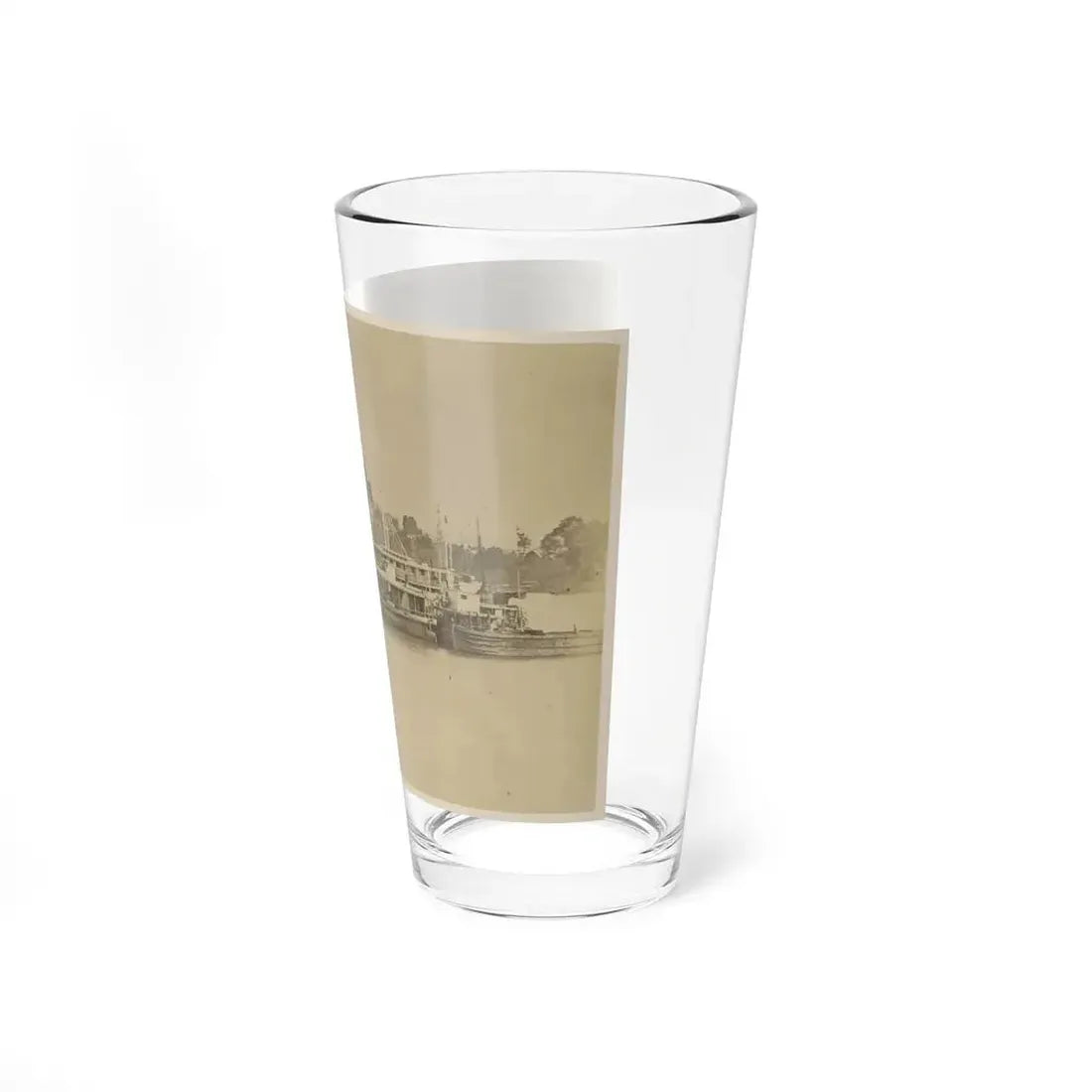 Cluster Of Supply Boats At A Pontoon Bridge (U.S. Civil War) Pint Glass 16oz - Go Mug Yourself