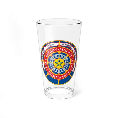 CMNDR Navy Region Mid Atlantic (U.S. Navy) Pint Glass 16oz 16oz - Go Mug Yourself
