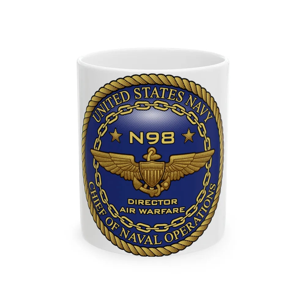 CNO Chief of Naval Operations N98 Dir Air Warfa (U.S. Navy) White Coffee Mug-11oz-Go Mug Yourself