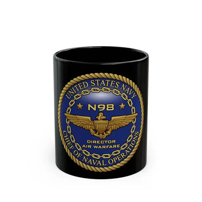 CNO Chief of Naval Operations N98 Dir Air Warfa (U.S. Navy) Black Coffee Mug 11oz - Go Mug Yourself