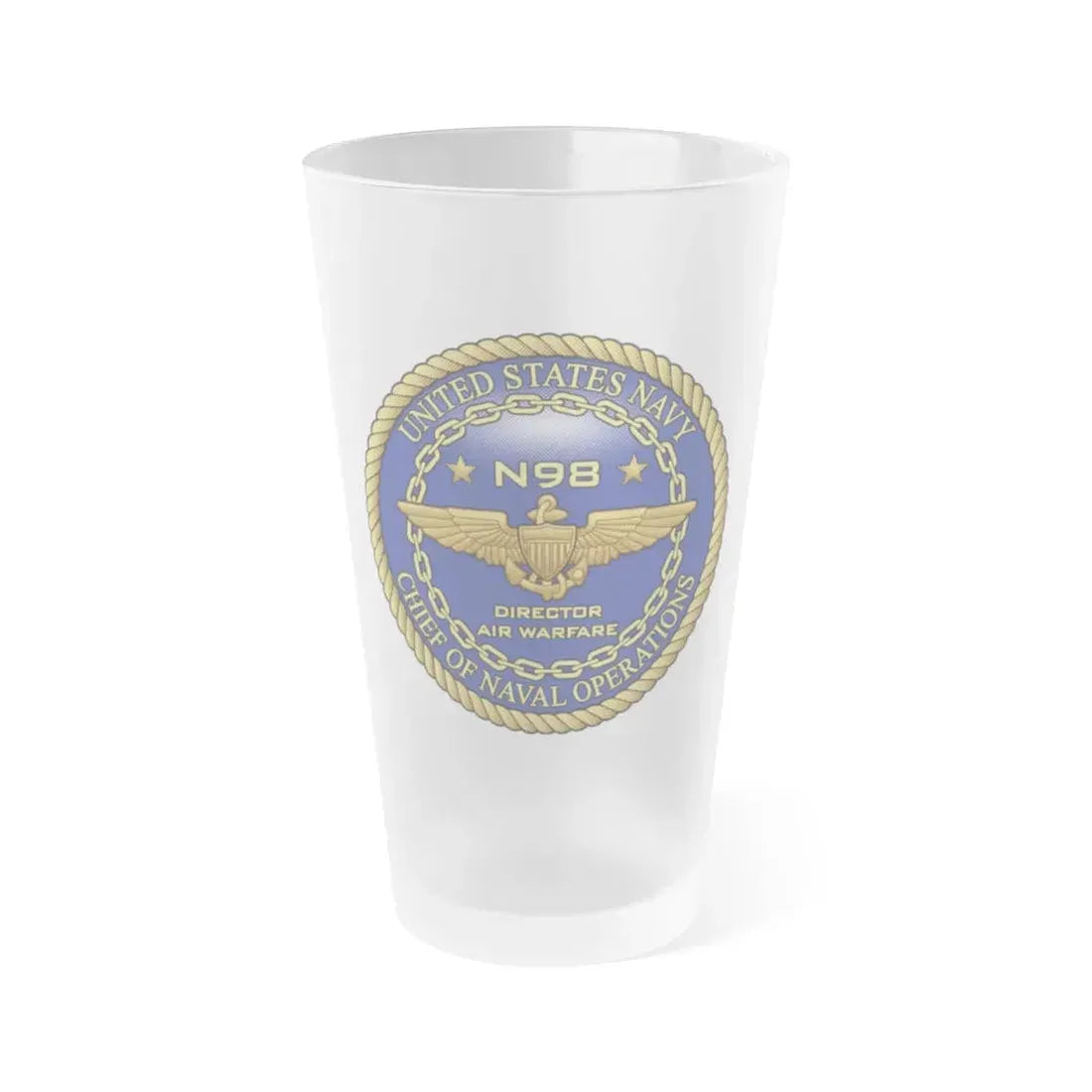 CNO Chief of Naval Operations N98 Dir Air Warfa (U.S. Navy) Frosted Pint Glass 16oz Default Title - Go Mug Yourself