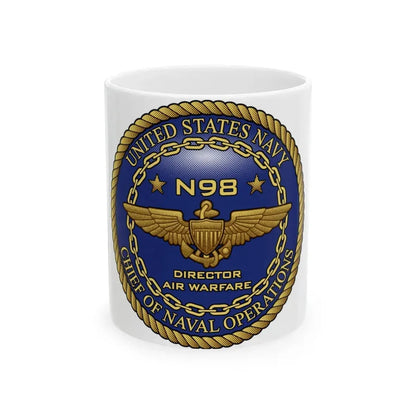 CNO Chief of Naval Operations N98 Dir Air Warfa (U.S. Navy) White Coffee Mug 11oz - Go Mug Yourself
