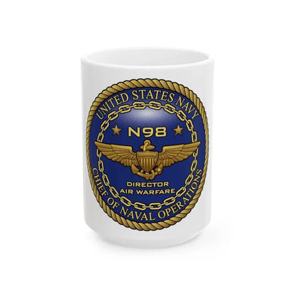 CNO Chief of Naval Operations N98 Dir Air Warfa (U.S. Navy) White Coffee Mug 15oz - Go Mug Yourself