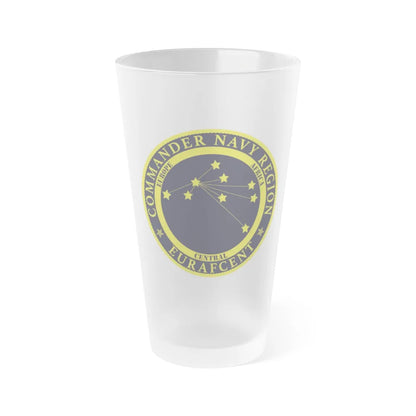 CNR EURAFCENT Commander Navy Region Europe Africa Central (U.S. Navy) Frosted Pint Glass 16oz-Go Mug Yourself