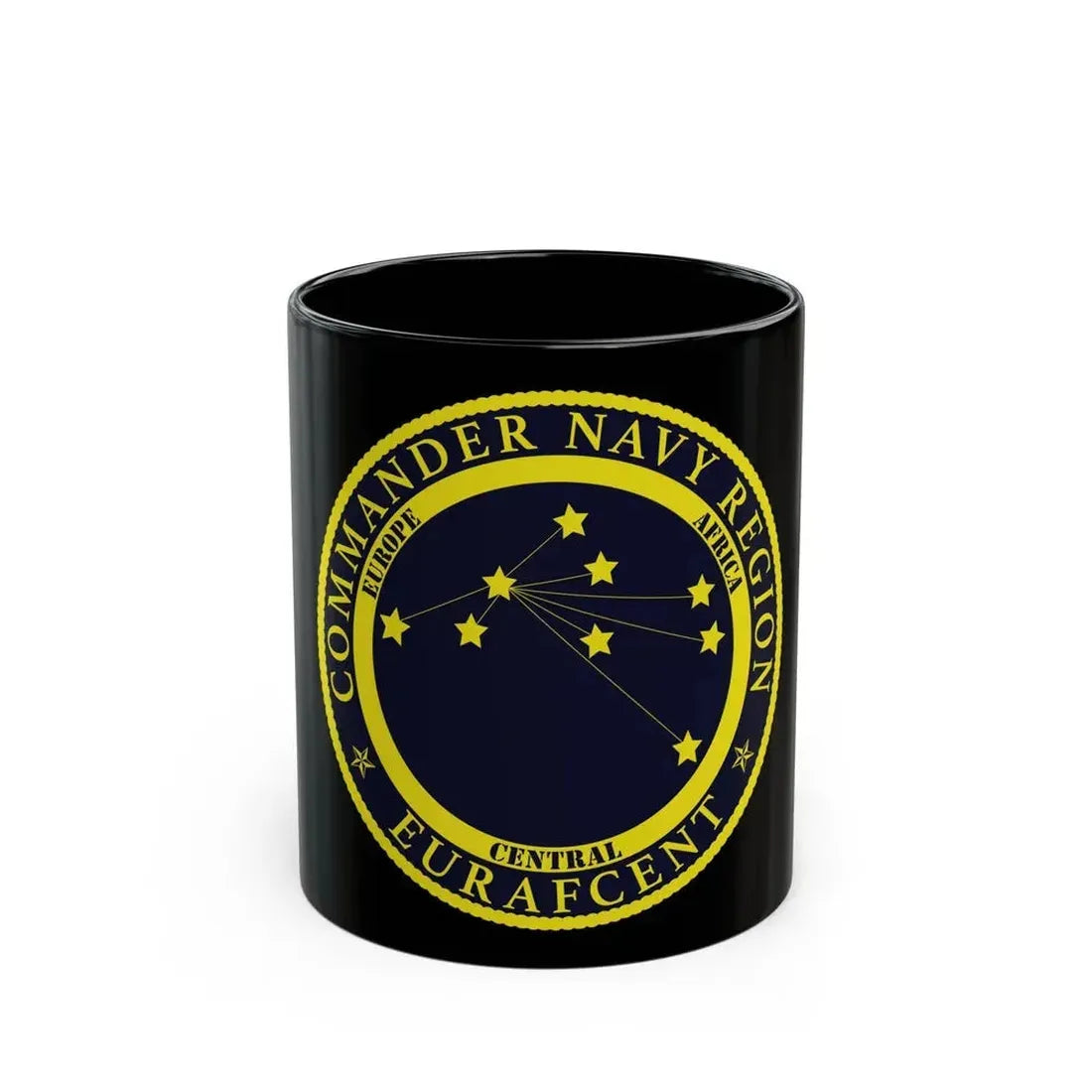 CNR EURAFCENT Commander Navy Region Europe Africa Central (U.S. Navy) Black Coffee Mug 11oz - Go Mug Yourself
