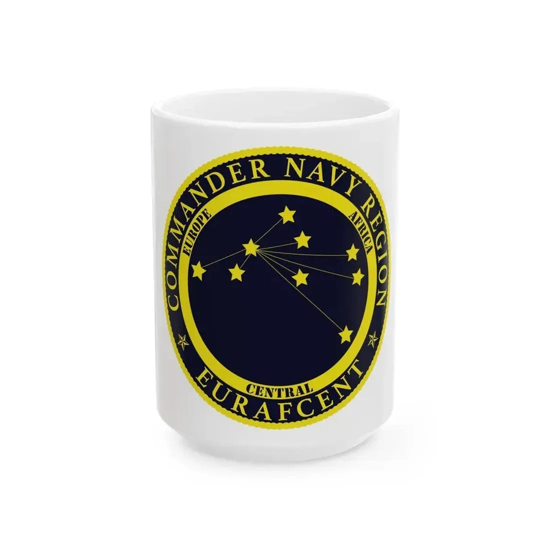 CNR EURAFCENT Commander Navy Region Europe Africa Central (U.S. Navy) White Coffee Mug 15oz - Go Mug Yourself