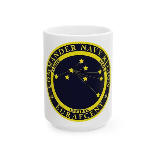 CNR EURAFCENT Commander Navy Region Europe Africa Central (U.S. Navy) White Coffee Mug 15oz - Go Mug Yourself
