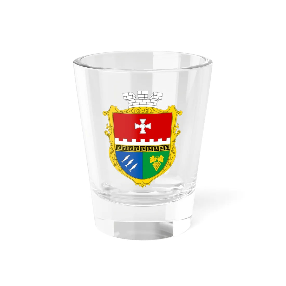 COA Balaklavskyi Sevastopol Ukraine UHT (Russia) (Coat of Arms) Shot Glass 1.5oz 1.5oz - Go Mug Yourself