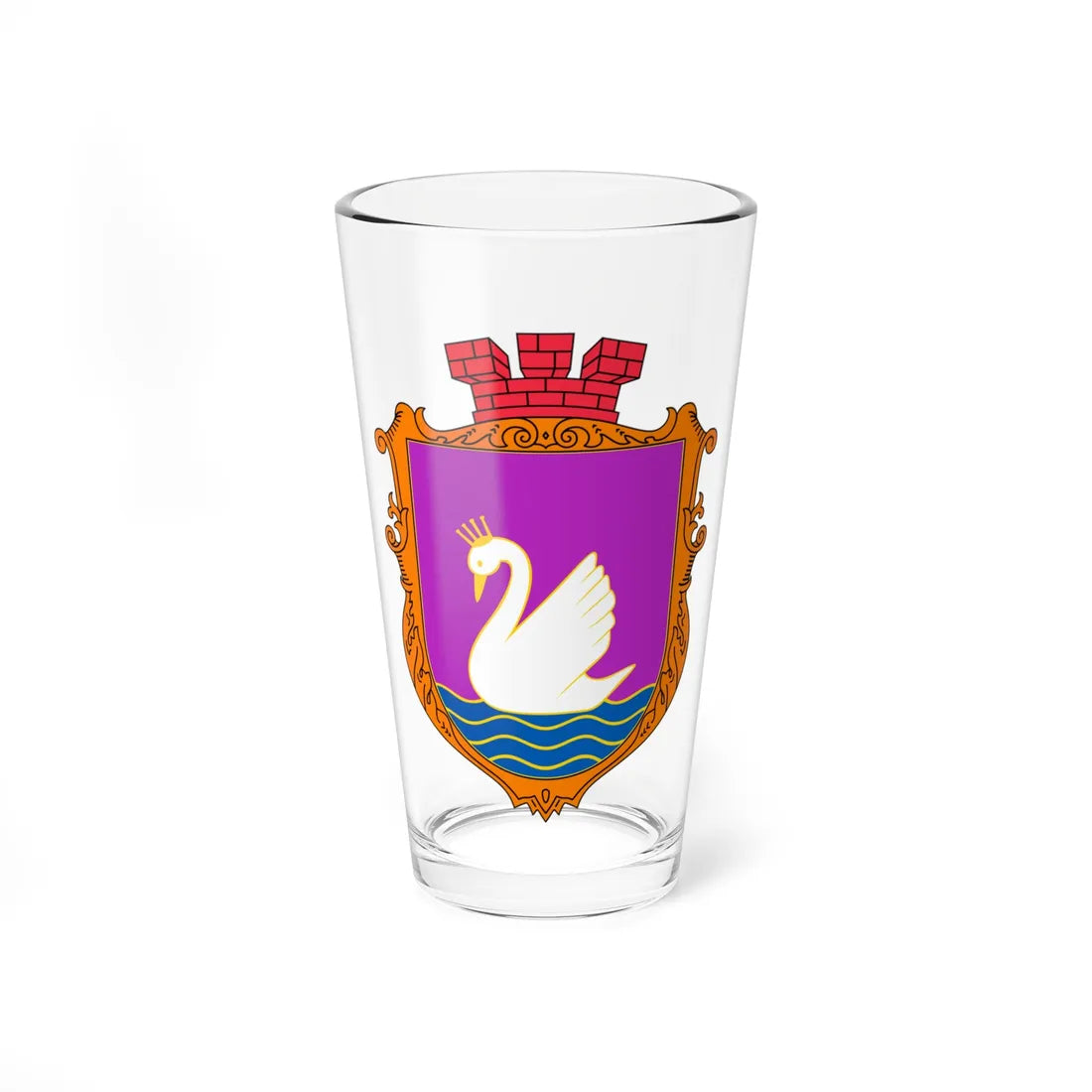 COA Bilohorodka Kyivska Ukraine UHT (Ukraine) (Coat of Arms) Pint Glass 16oz 16oz - Go Mug Yourself