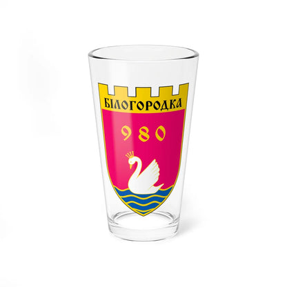 COA Bilohorodka Kyivska Ukraine (Ukraine) (Coat of Arms) Pint Glass 16oz 16oz - Go Mug Yourself
