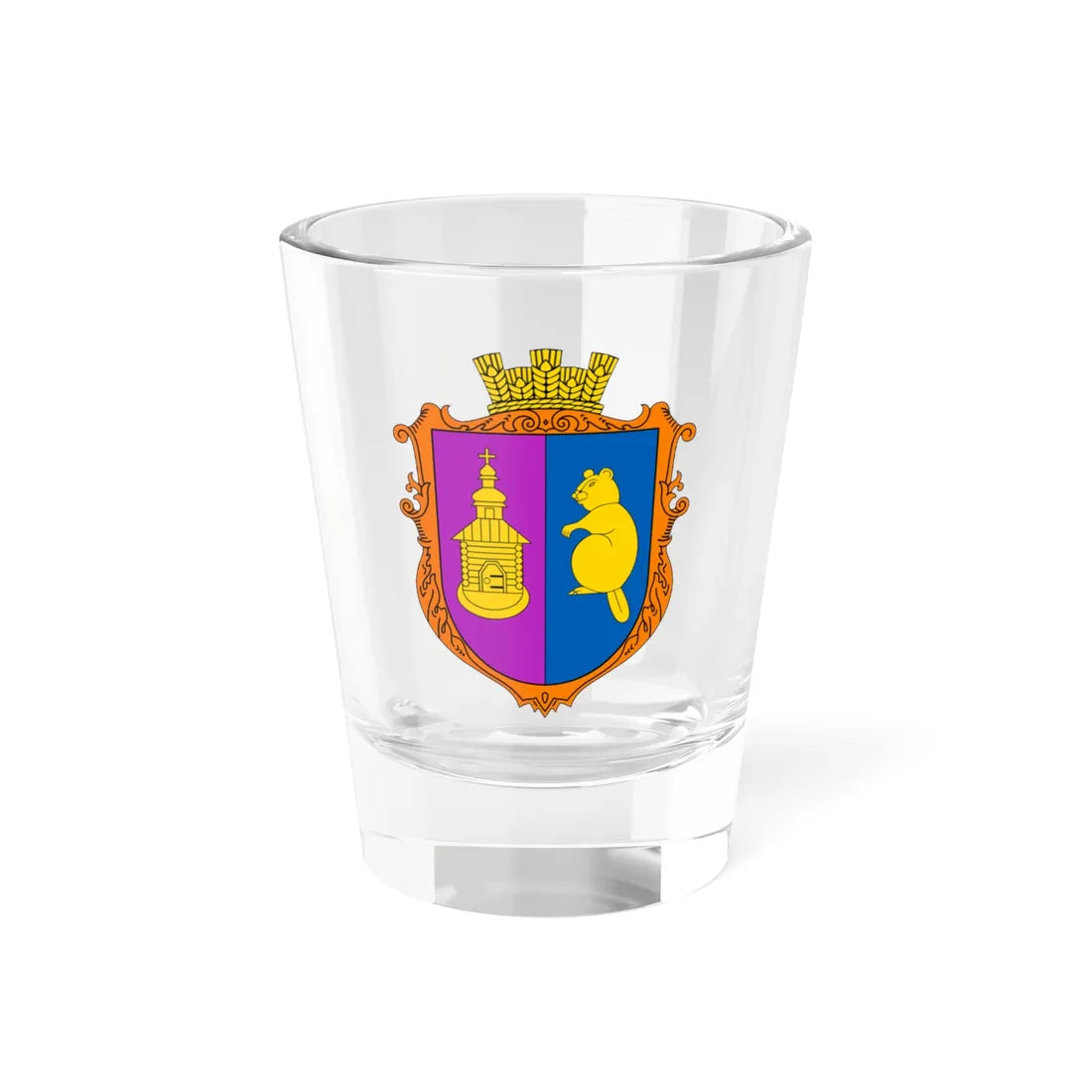 COA Bobryk Kyivska Ukraine UHT (Ukraine) (Coat of Arms) Shot Glass 1.5oz 1.5oz - Go Mug Yourself