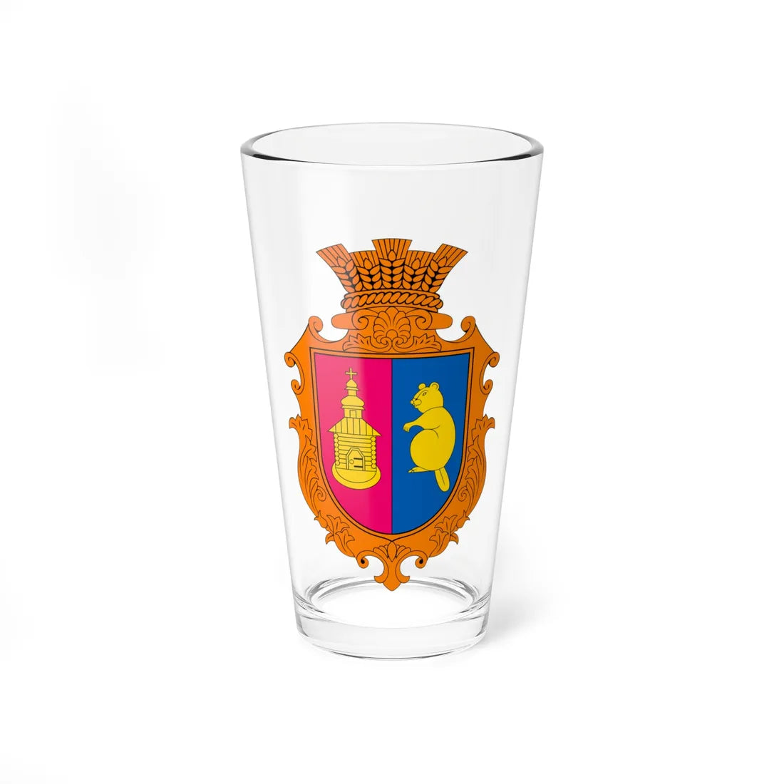 COA Bobryk Kyivska Ukraine (Ukraine) (Coat of Arms) Pint Glass 16oz 16oz - Go Mug Yourself
