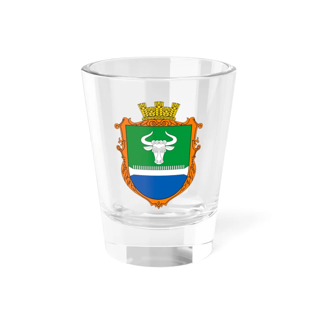 COA Bykova Hreblia Kyivska Ukraine UHT (Ukraine) (Coat of Arms) Shot Glass 1.5oz 1.5oz - Go Mug Yourself