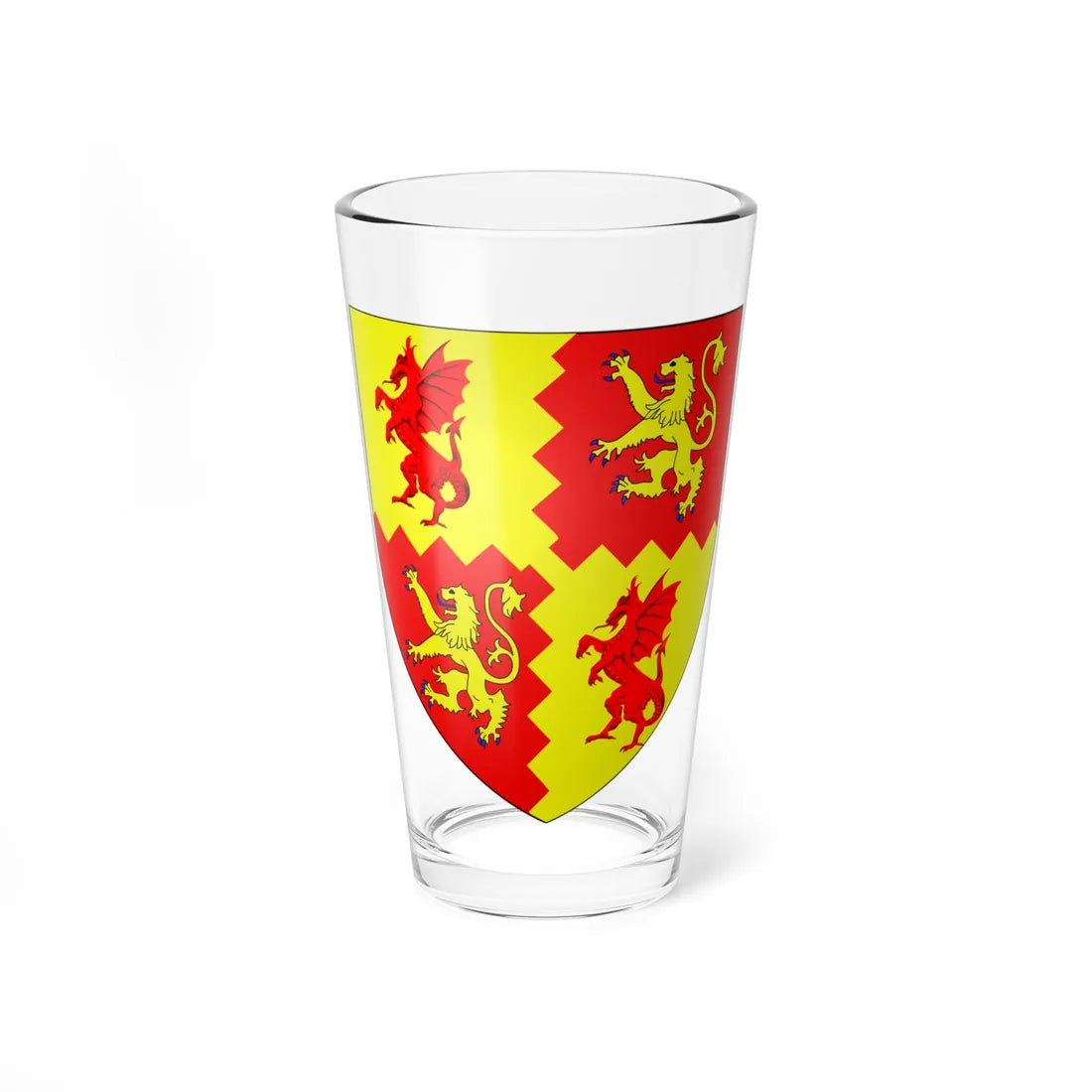 COA Carmarthenshire (United Kingdom) (Coat of Arms) Pint Glass 16oz 16oz - Go Mug Yourself