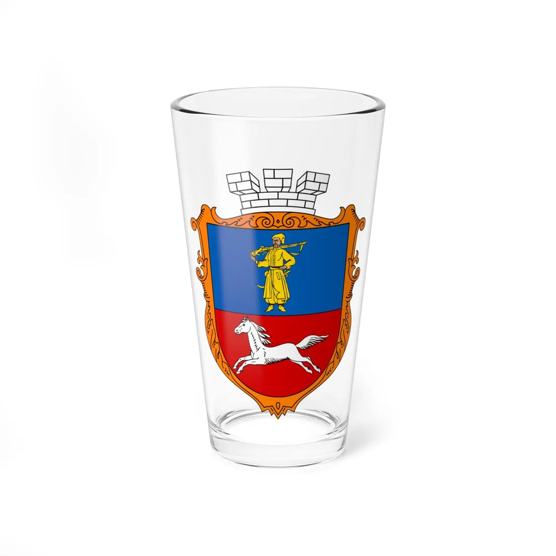 COA Cherkasy Cherkaska Ukraine UHT (Ukraine) (Coat of Arms) Pint Glass 16oz 16oz - Go Mug Yourself