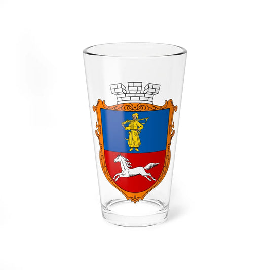 COA Cherkasy Cherkaska Ukraine UHT (Ukraine) (Coat of Arms) Pint Glass 16oz 16oz - Go Mug Yourself