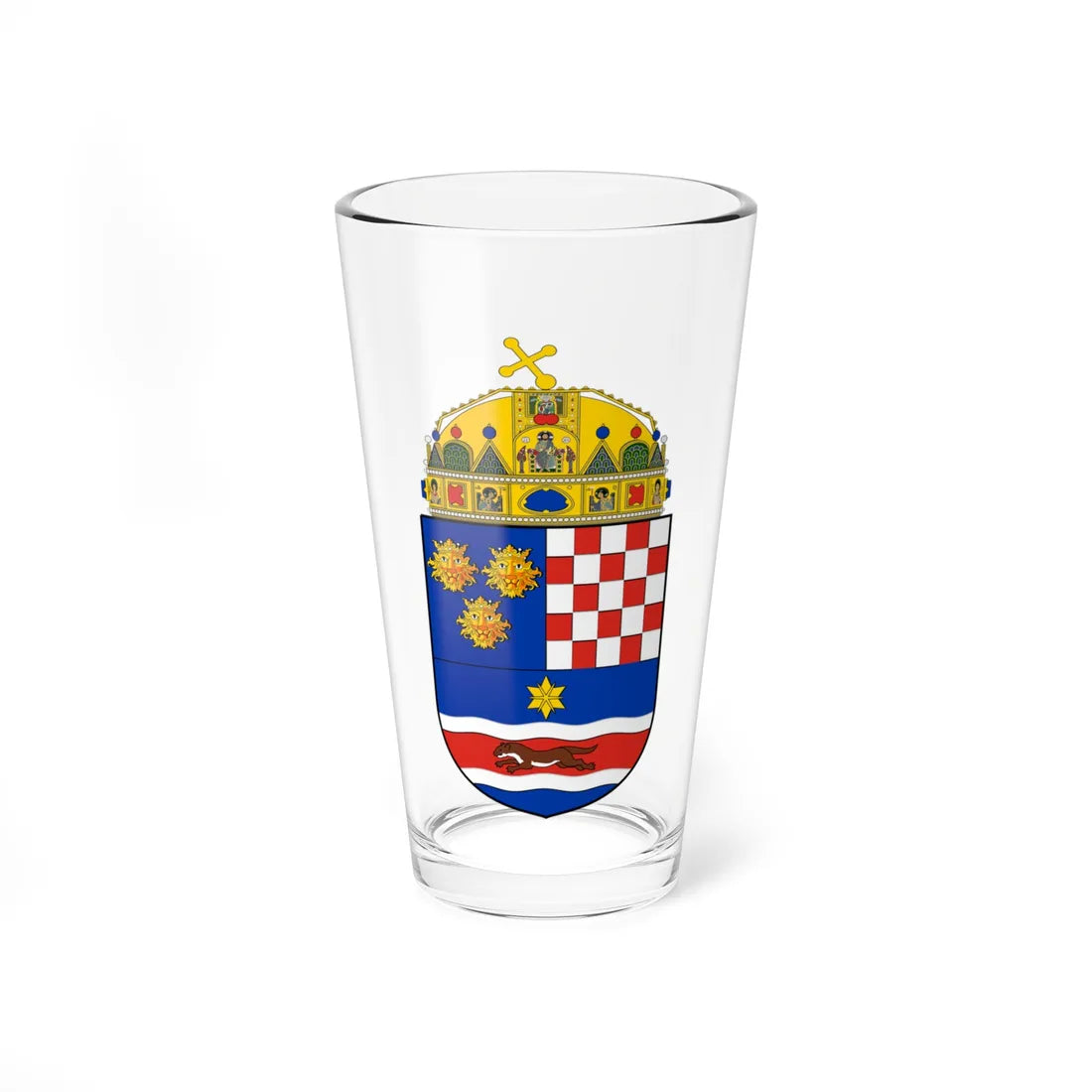Coa Croatia Country History with crown 1868-1918 (Croatia) (Coat of Arms) Pint Glass 16oz 16oz - Go Mug Yourself