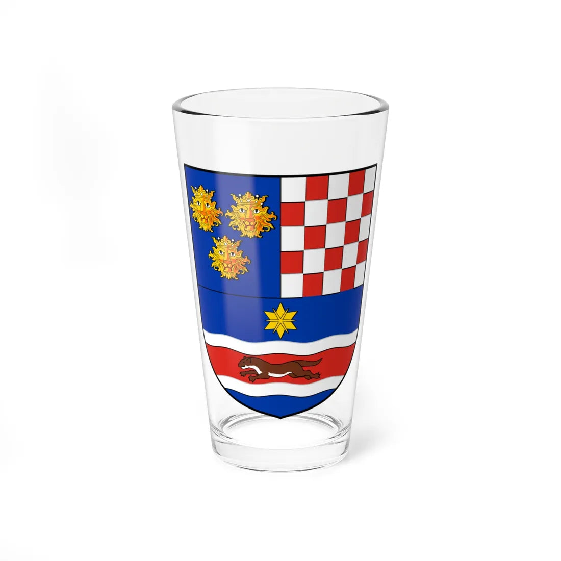 Coa Croatia Country History without crown 1868-1918 (Croatia) (Coat of Arms) Pint Glass 16oz 16oz - Go Mug Yourself